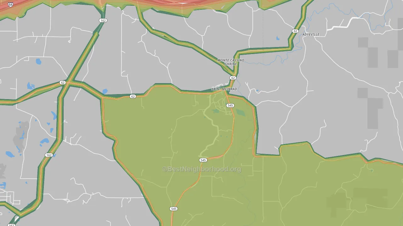 St. Meinrad, IN Map of Noise Levels in St. Meinrad