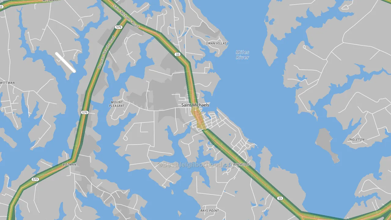 St. Michaels, MD Map of Noise Levels in St. Michaels