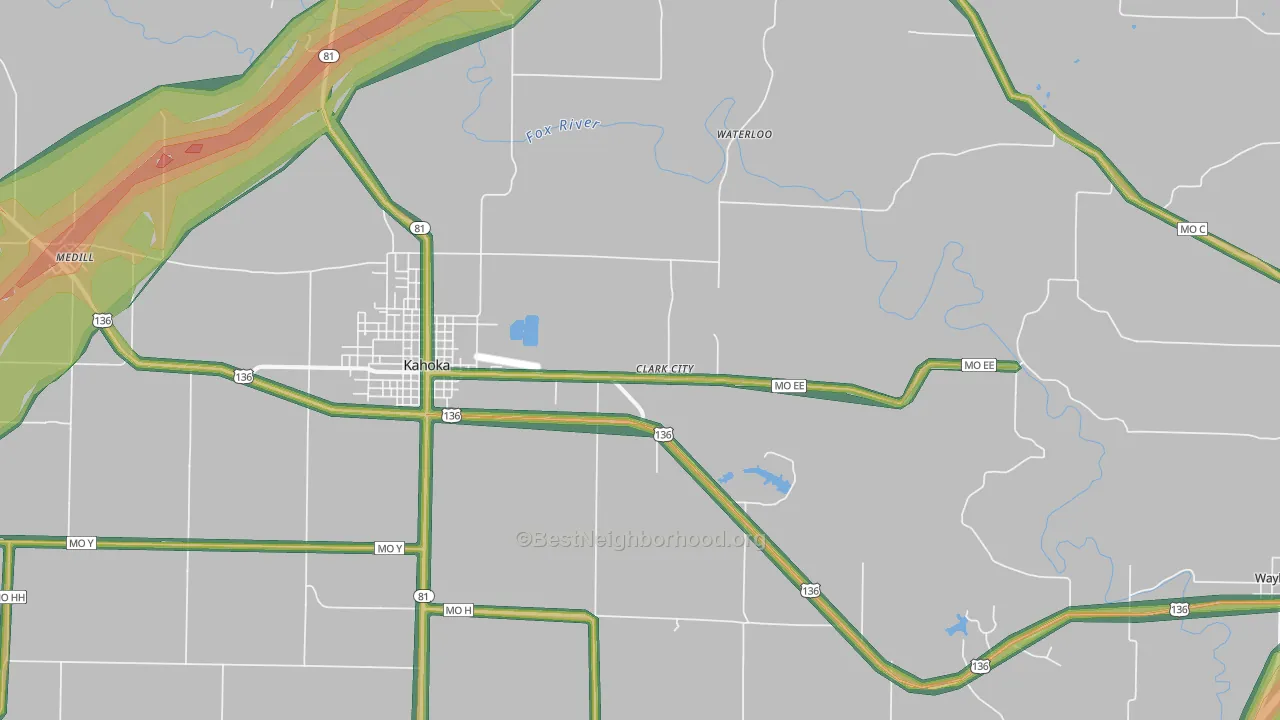 St. Patrick, MO Map of Noise Levels in St. Patrick