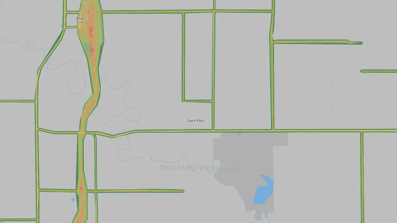 St. Paul, KS Map of Noise Levels in St. Paul