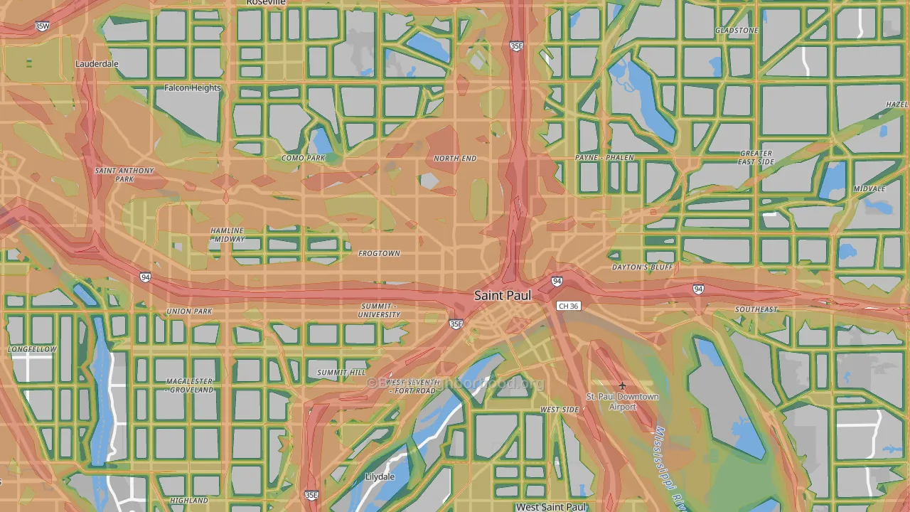 St. Paul, MN Map of Noise Levels in St. Paul