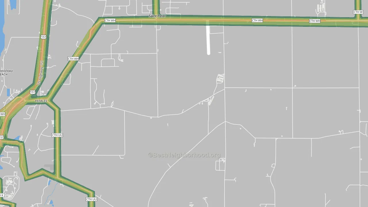 St. Peter, WI Map of Noise Levels in St. Peter