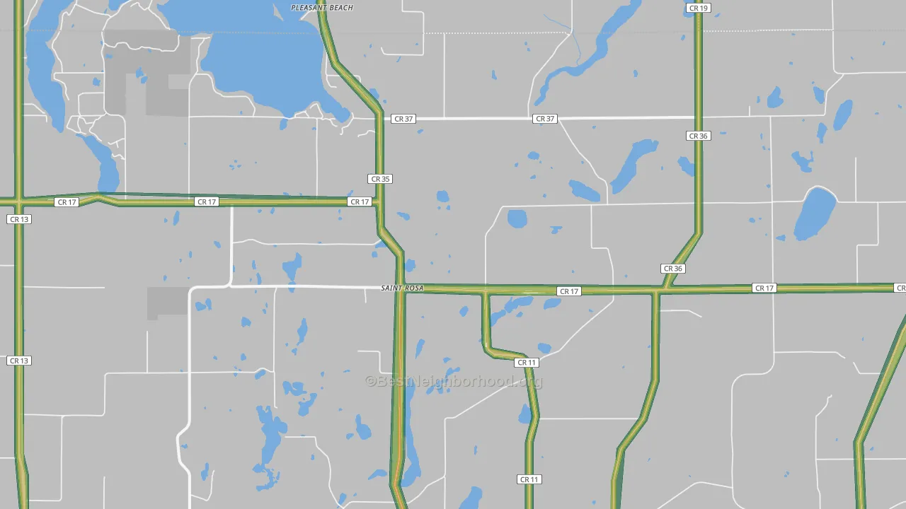 St. Rosa, MN Map of Noise Levels in St. Rosa