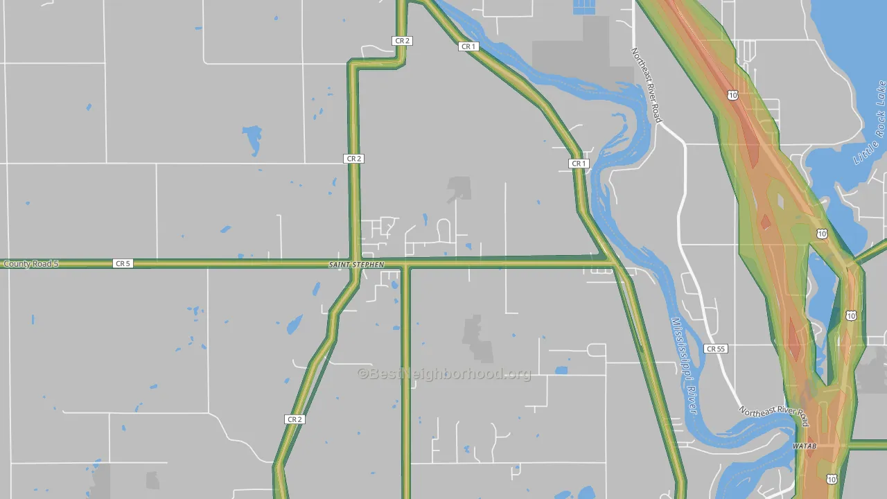 St. Stephen, MN Map of Noise Levels in St. Stephen