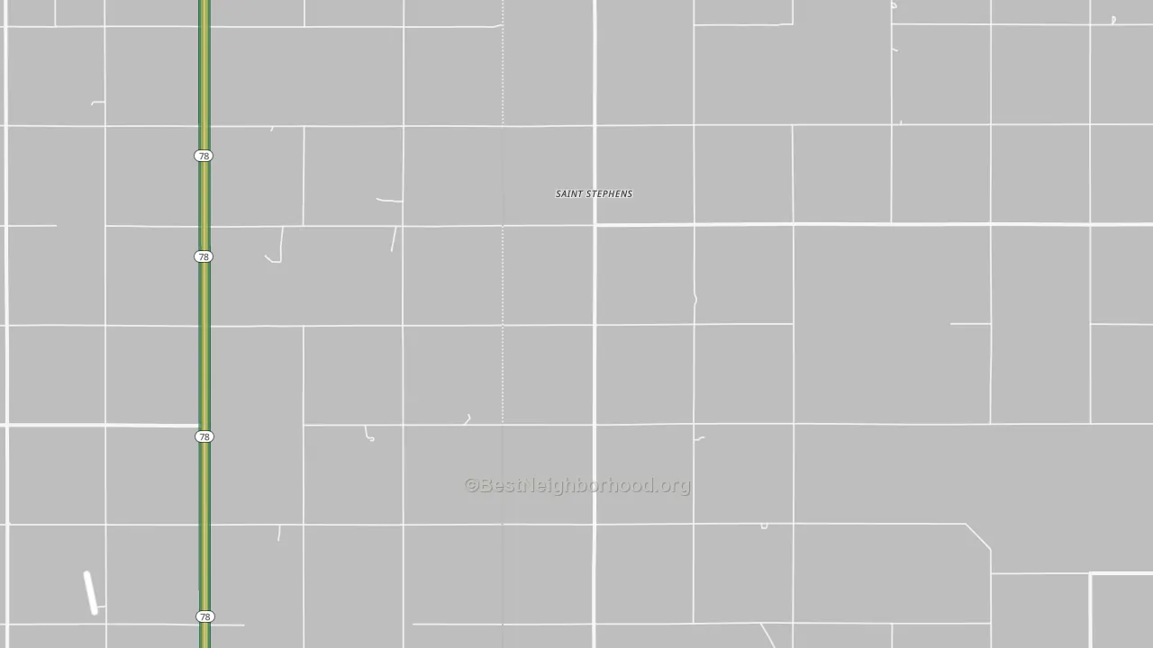 St. Stephens, NE Map of Noise Levels in St. Stephens