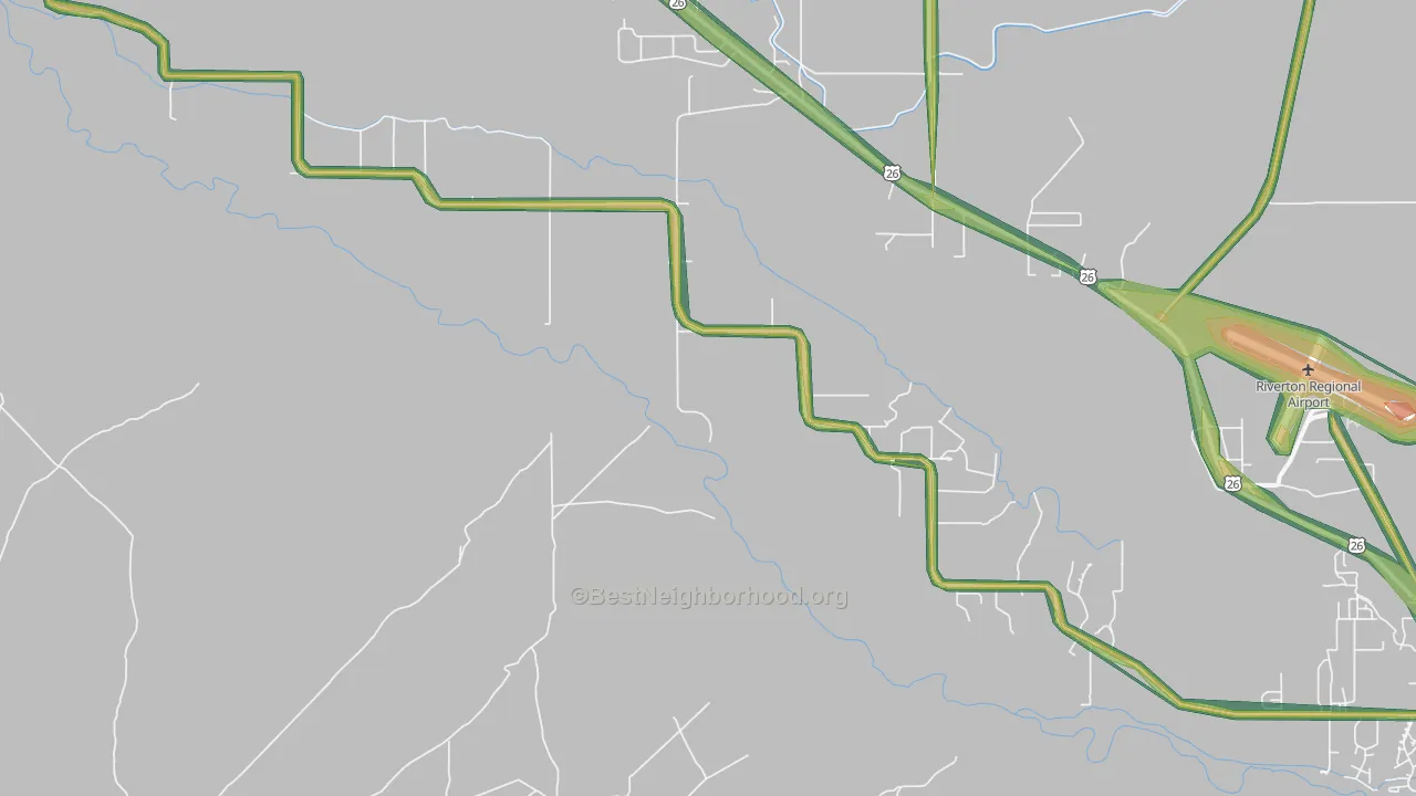 St. Stephens, WY Map of Noise Levels in St. Stephens