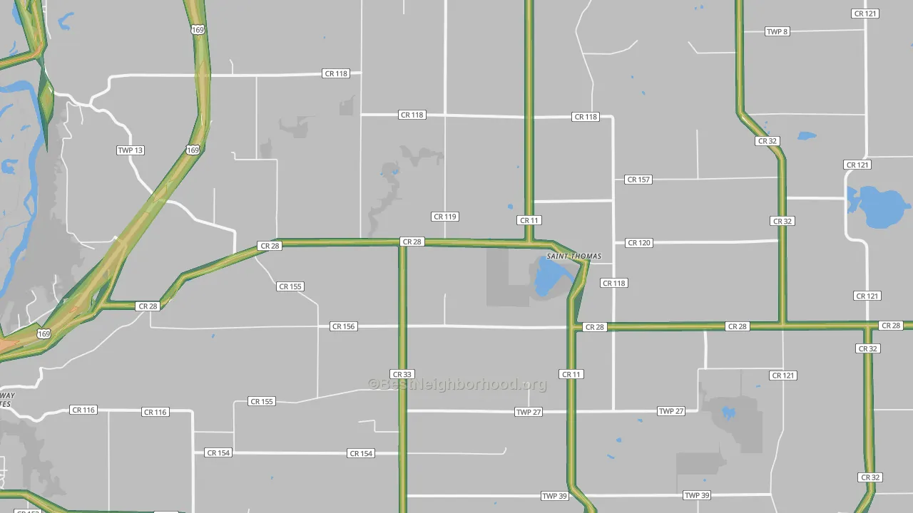 St. Thomas, MN Map of Noise Levels in St. Thomas