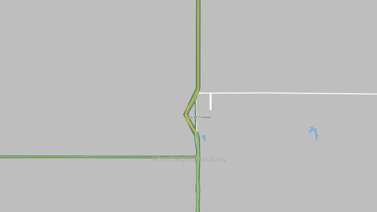 St. Thomas, ND Map of Noise Levels in St. Thomas
