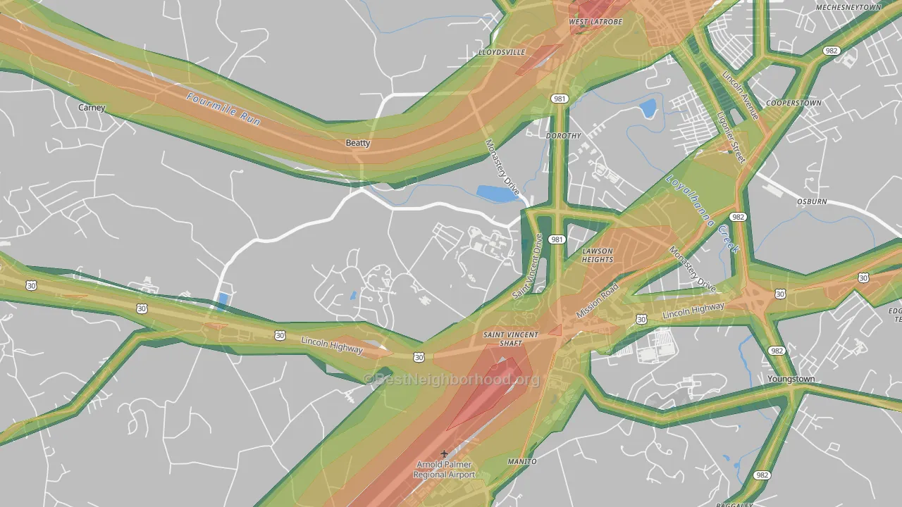 St. Vincent College, PA Map of Noise Levels in St. Vincent College