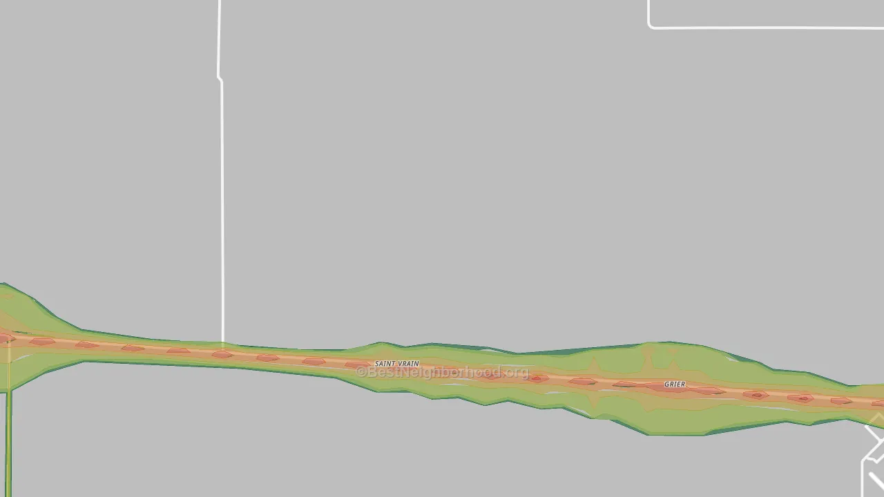 St. Vrain, NM Map of Noise Levels in St. Vrain