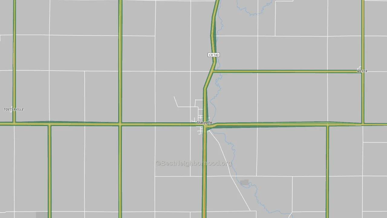 Stacyville, IA Map of Noise Levels in Stacyville