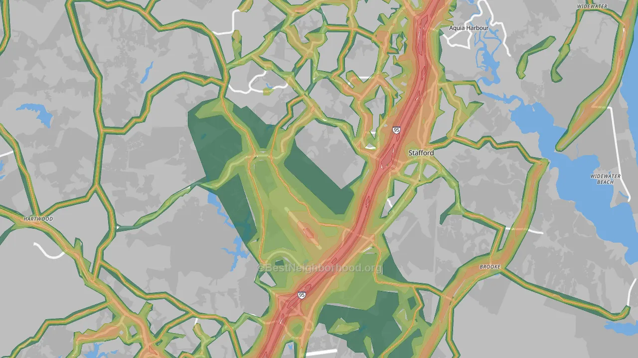 Stafford County, VA Map of Noise Levels in Stafford County