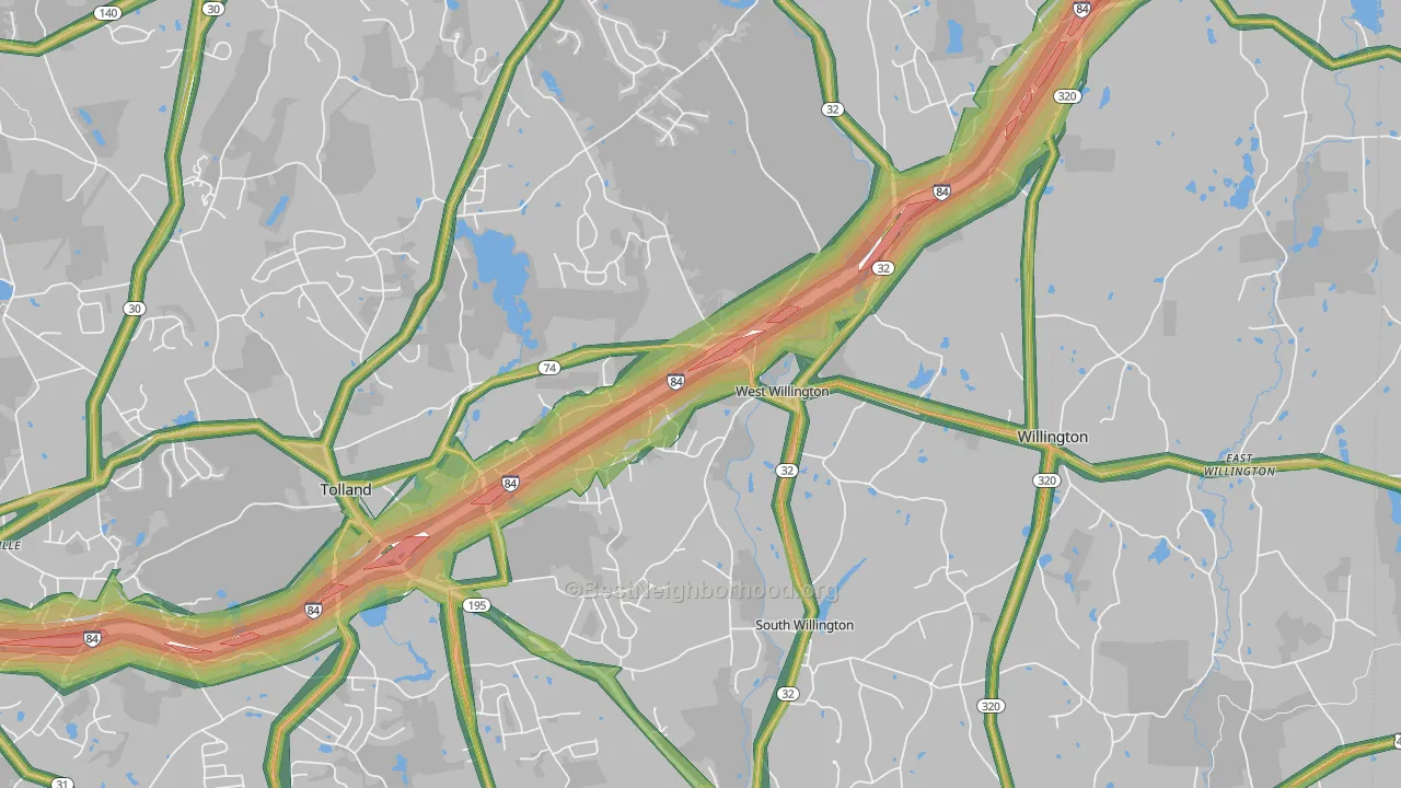 Stafford, CT Map of Noise Levels in Stafford