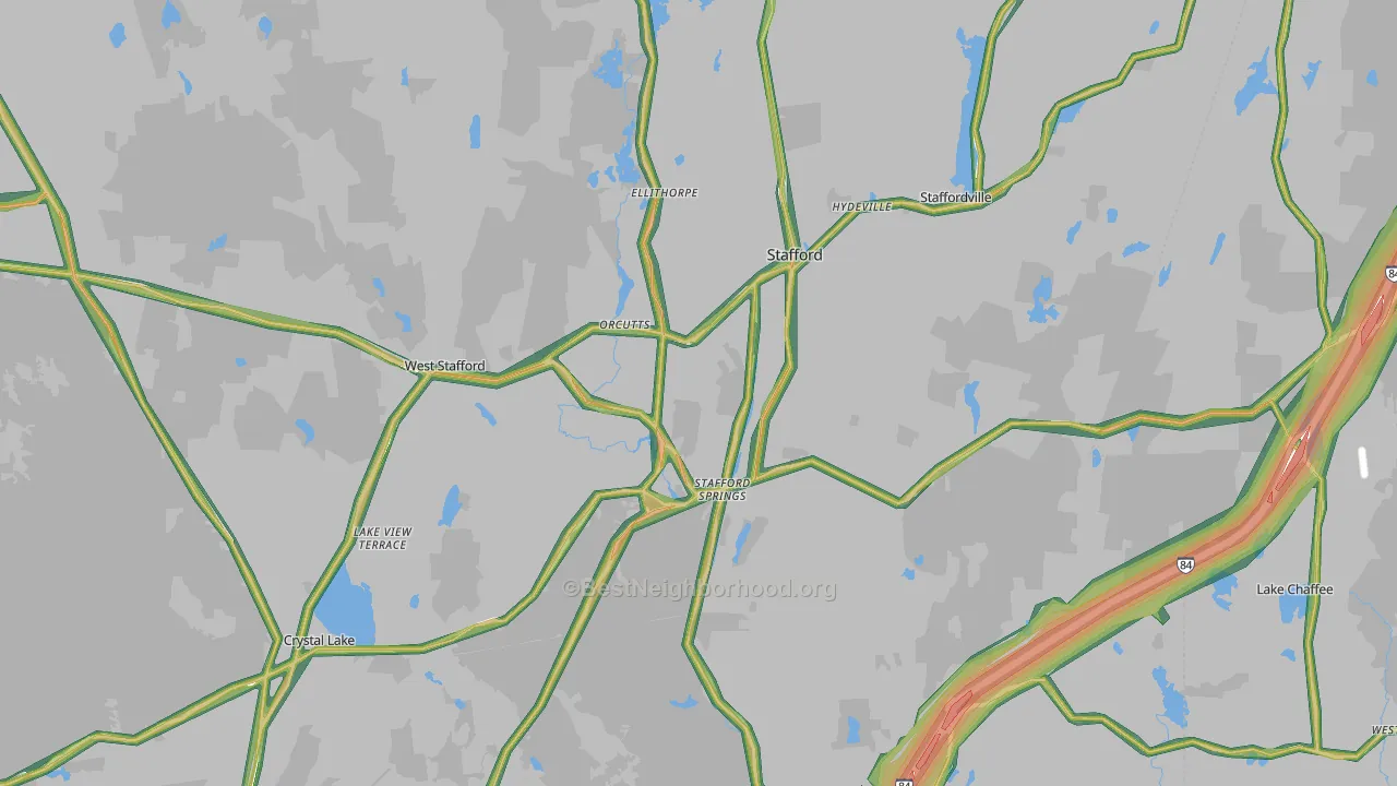 Stafford Springs, CT Map of Noise Levels in Stafford Springs