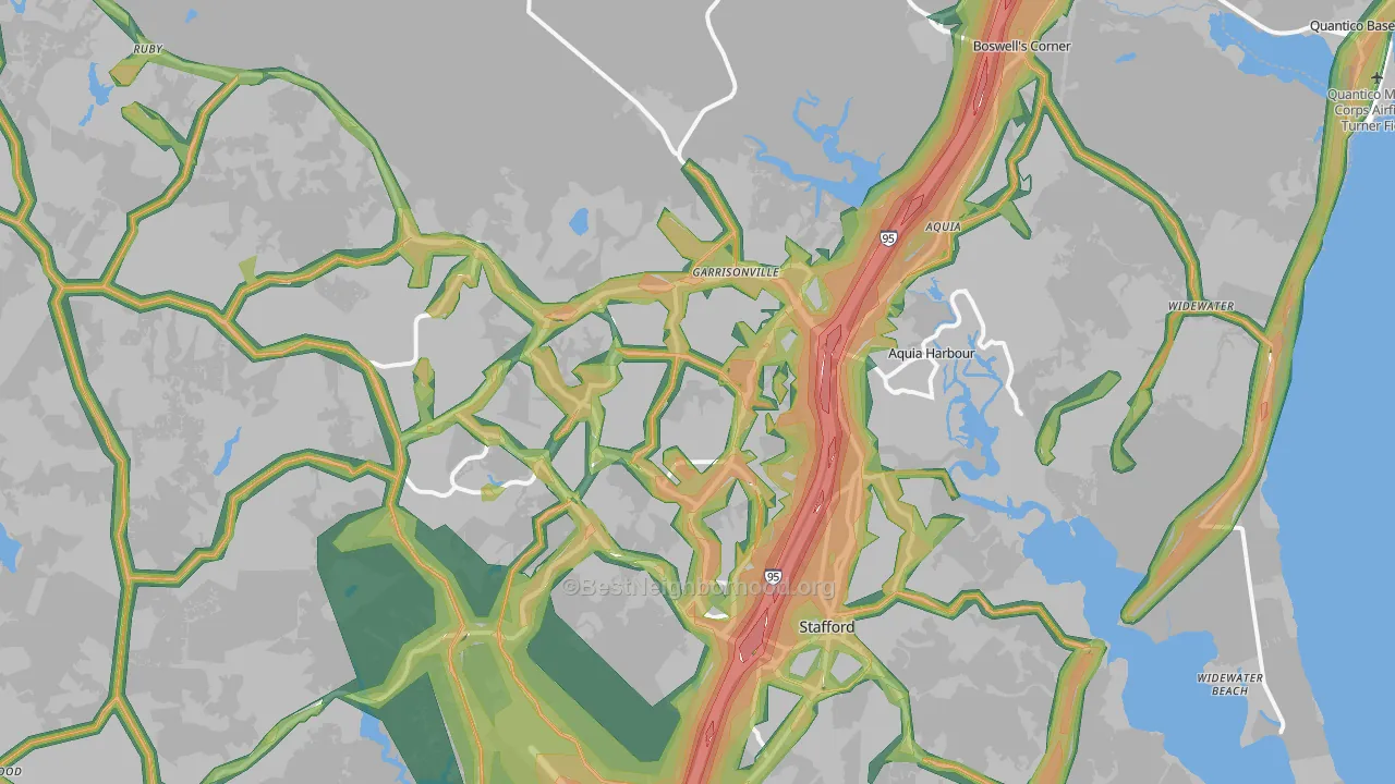 Stafford, VA Map of Noise Levels in Stafford