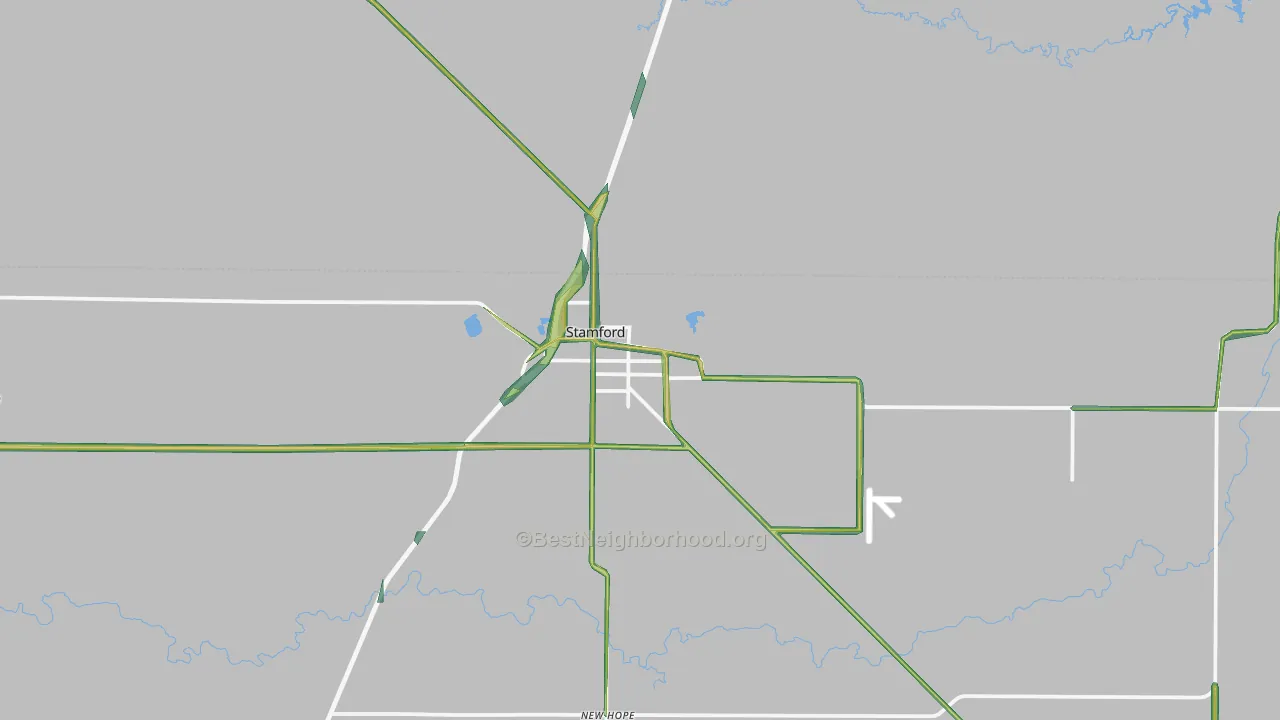 Stamford, TX Map of Noise Levels in Stamford