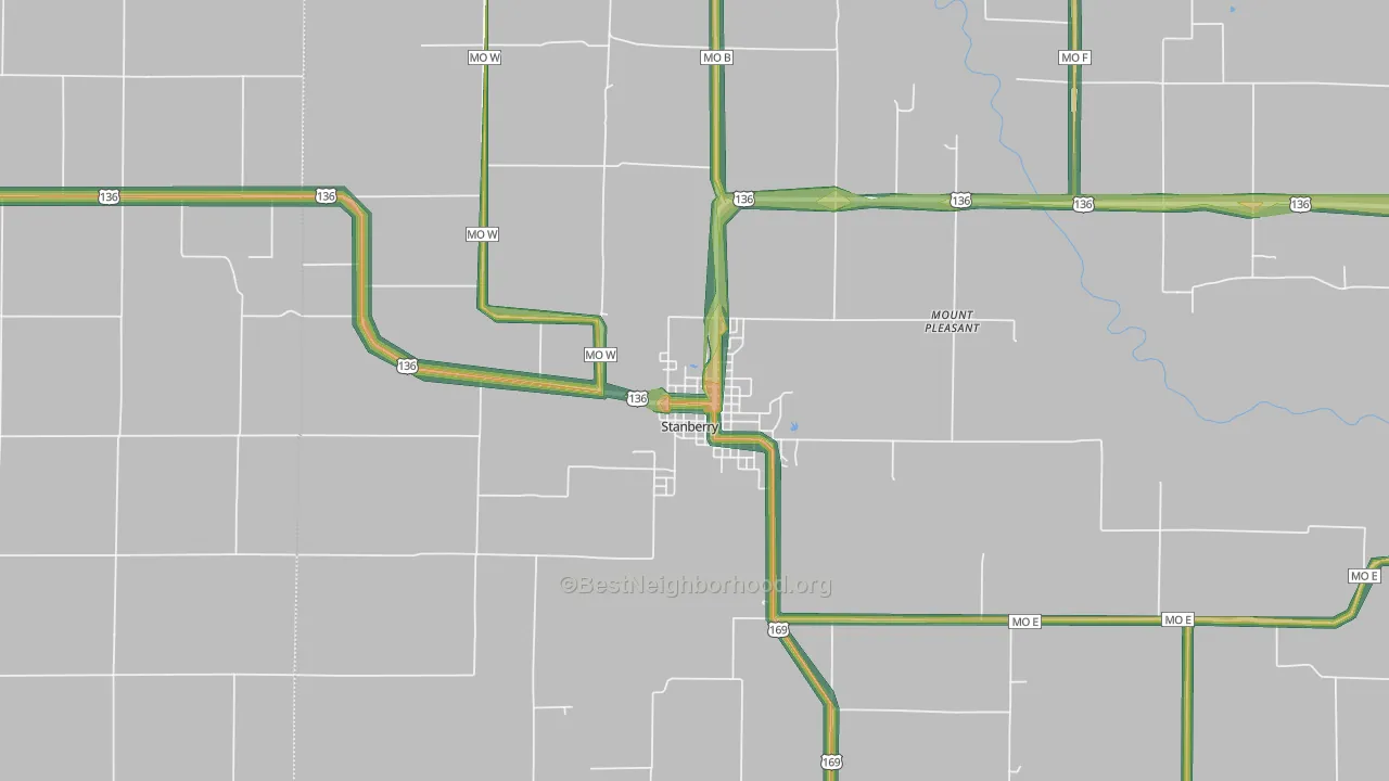 Stanberry, MO Map of Noise Levels in Stanberry