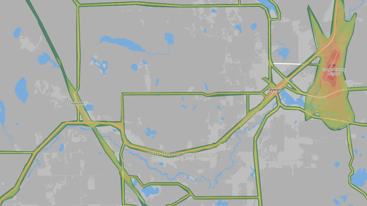 Stanberry, WI Map of Noise Levels in Stanberry