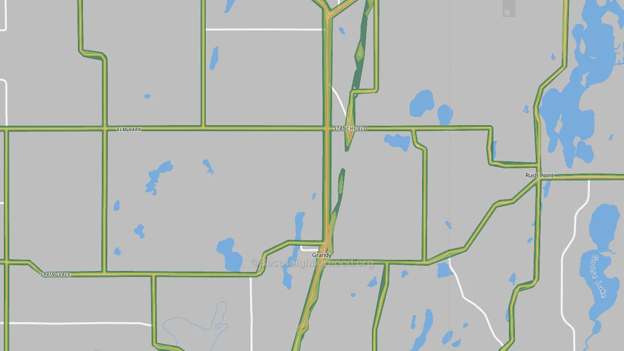 Stanchfield, MN Map of Noise Levels in Stanchfield