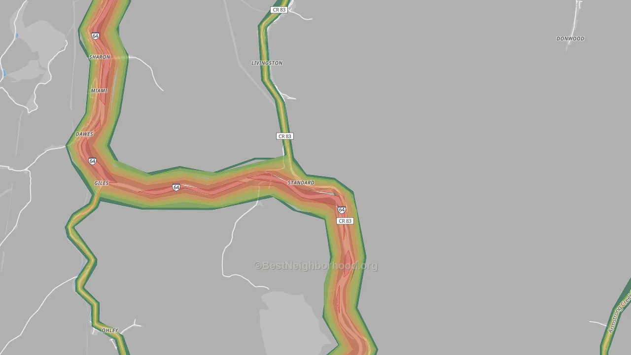 Standard, WV Map of Noise Levels in Standard