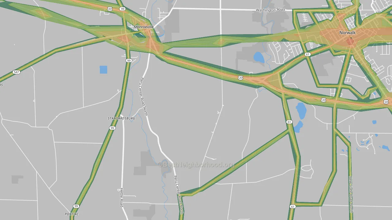Standardsburg, OH Map of Noise Levels in Standardsburg