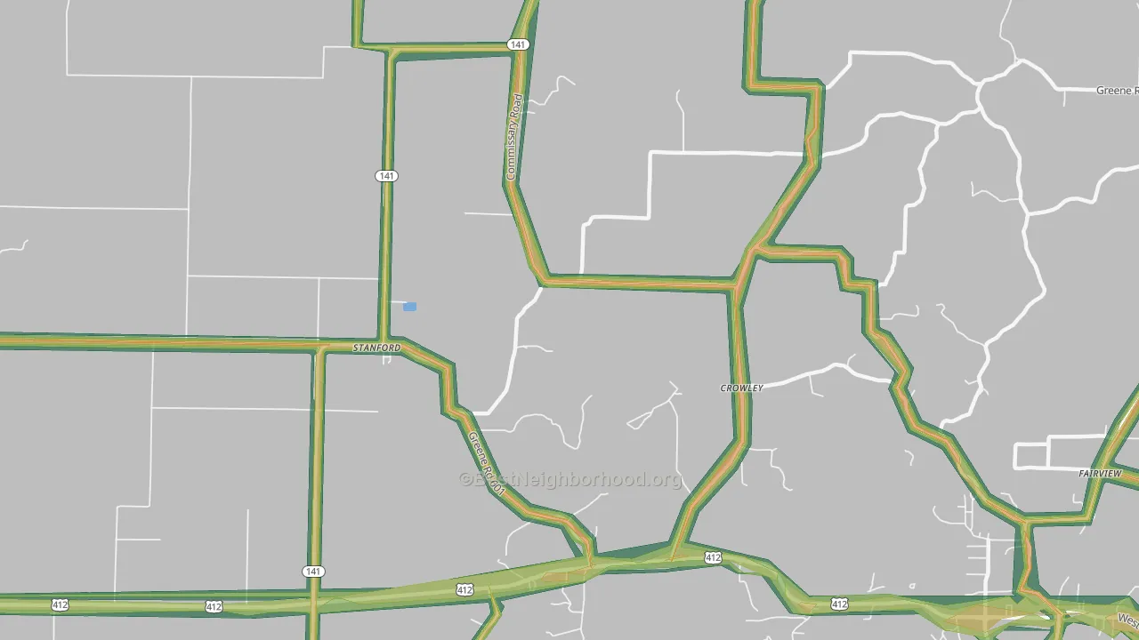Stanford, AR Map of Noise Levels in Stanford