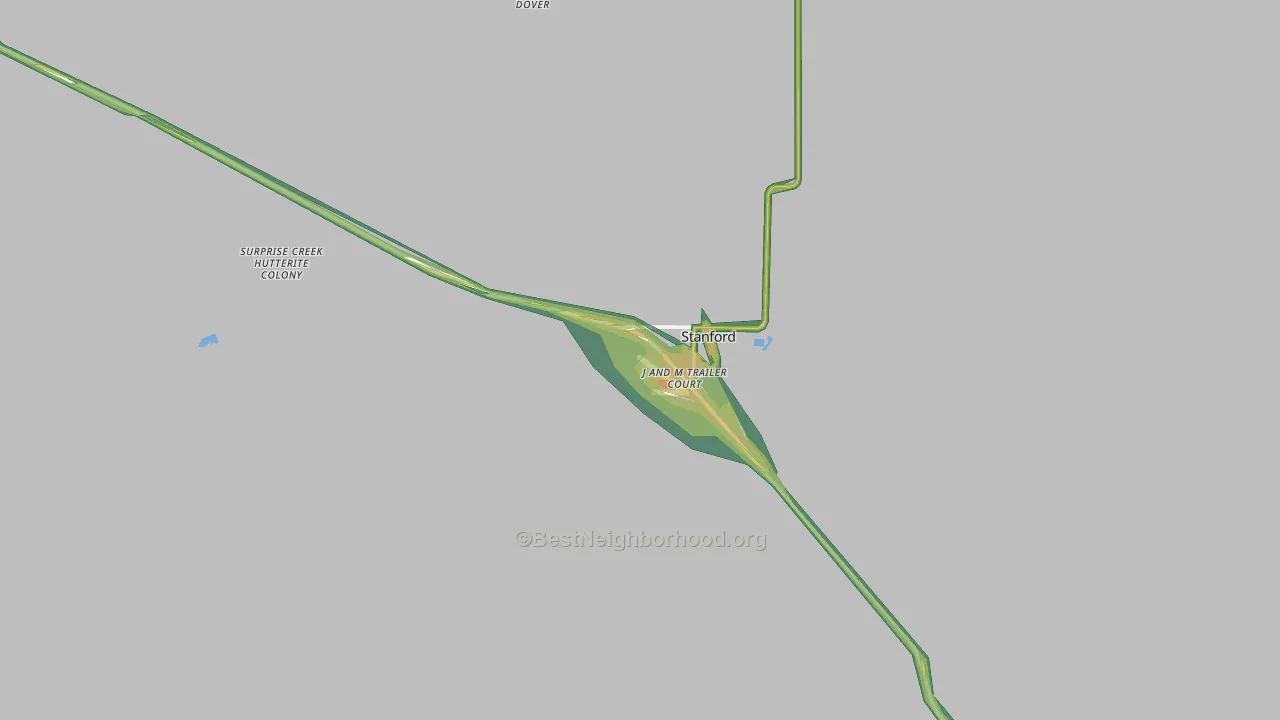 Stanford, MT Map of Noise Levels in Stanford