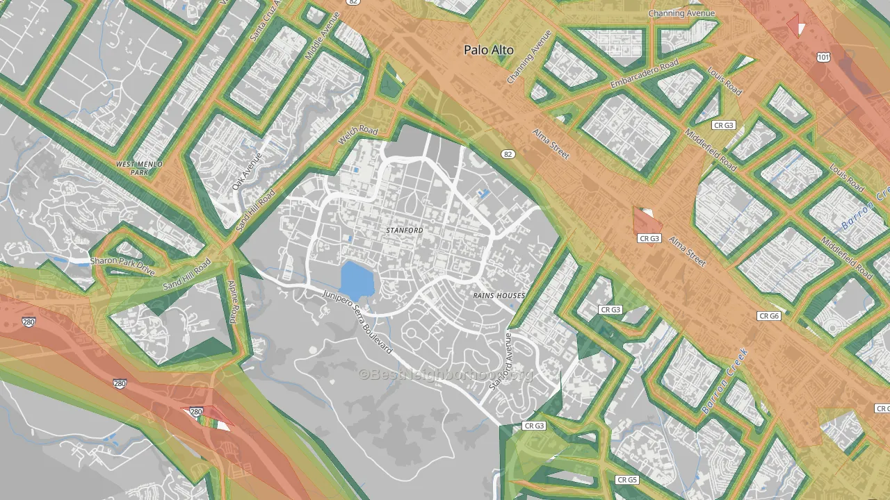 Stanford University, Stanford, CA Map of Noise Levels in Stanford University