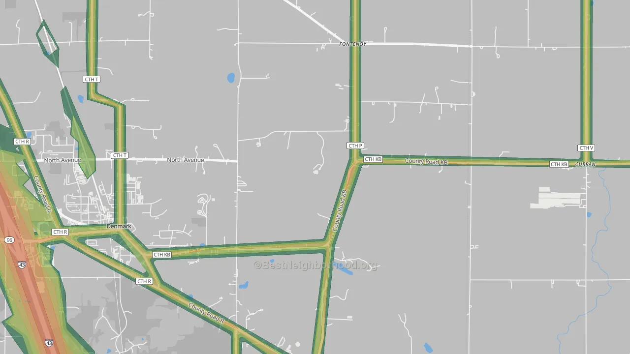 Stangelville, WI Map of Noise Levels in Stangelville