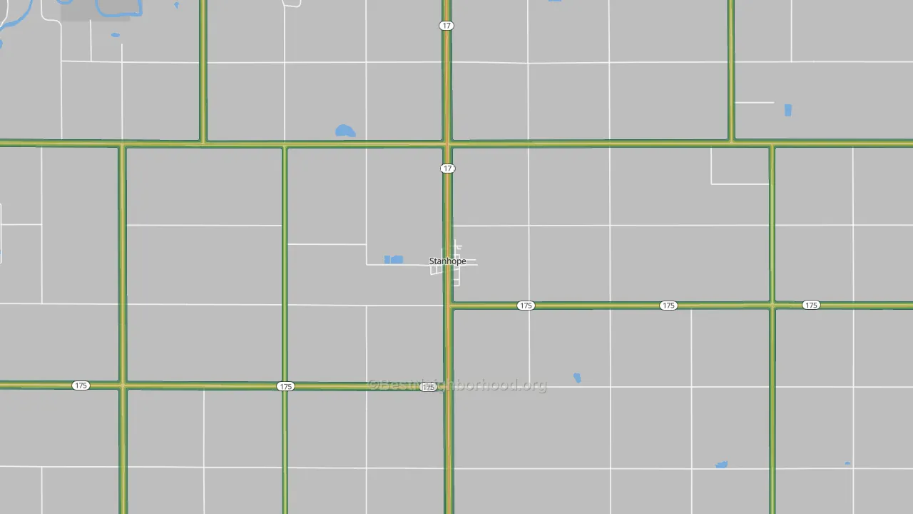 Stanhope, IA Map of Noise Levels in Stanhope