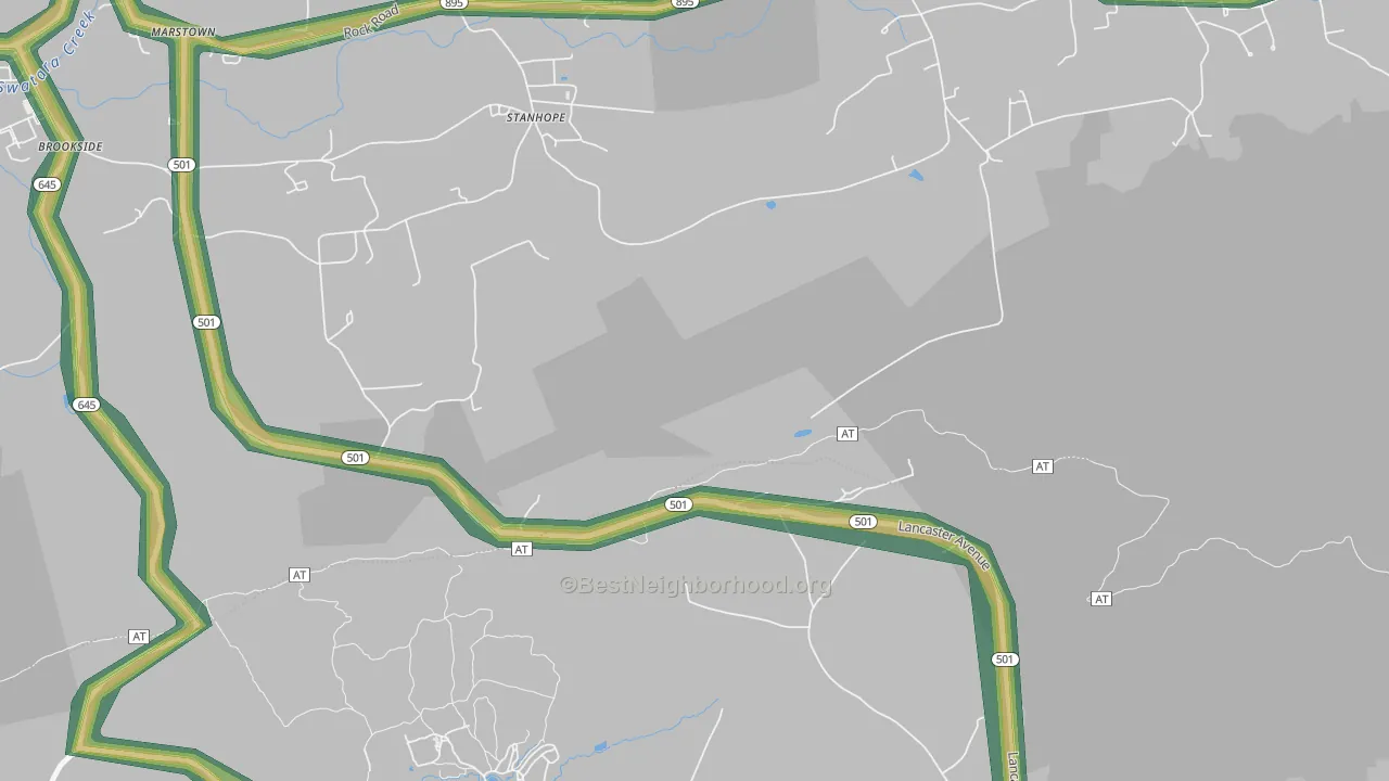 Stanhope, PA Map of Noise Levels in Stanhope