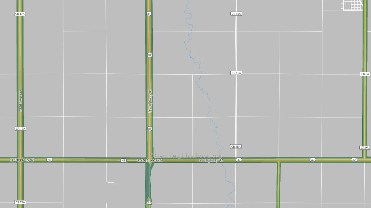 Stanley Corner, SD Map of Noise Levels in Stanley Corner