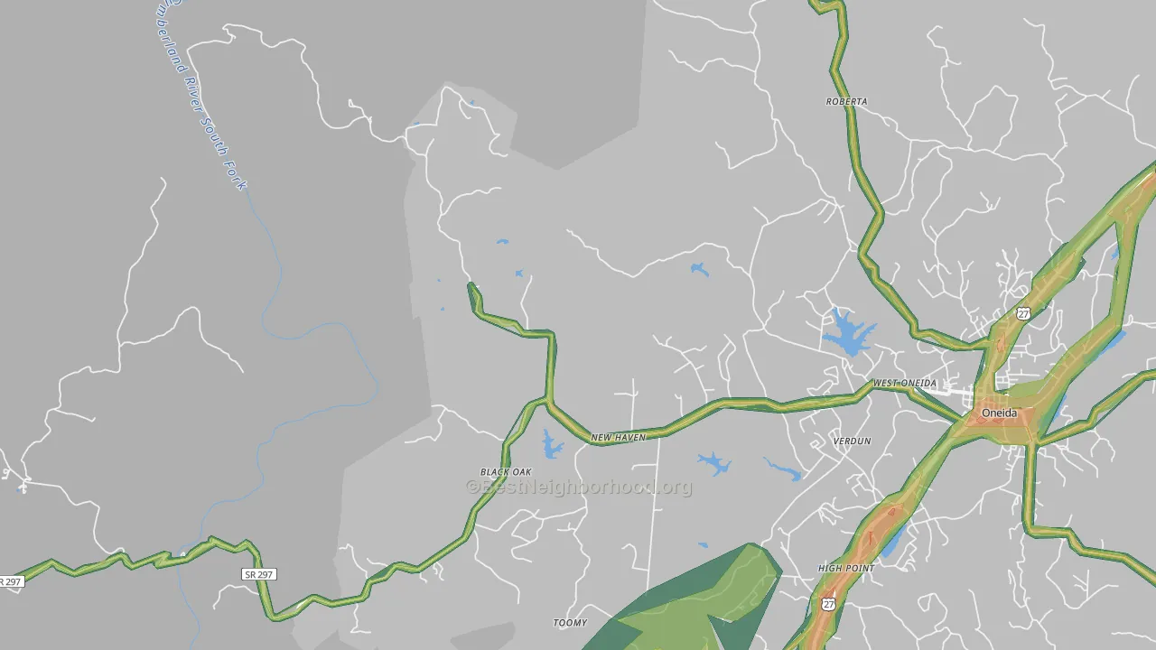 Stanley Junction, TN Map of Noise Levels in Stanley Junction