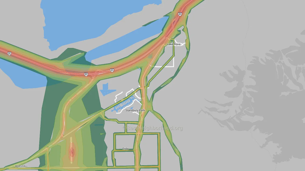 Stansbury Park, UT Map of Noise Levels in Stansbury Park