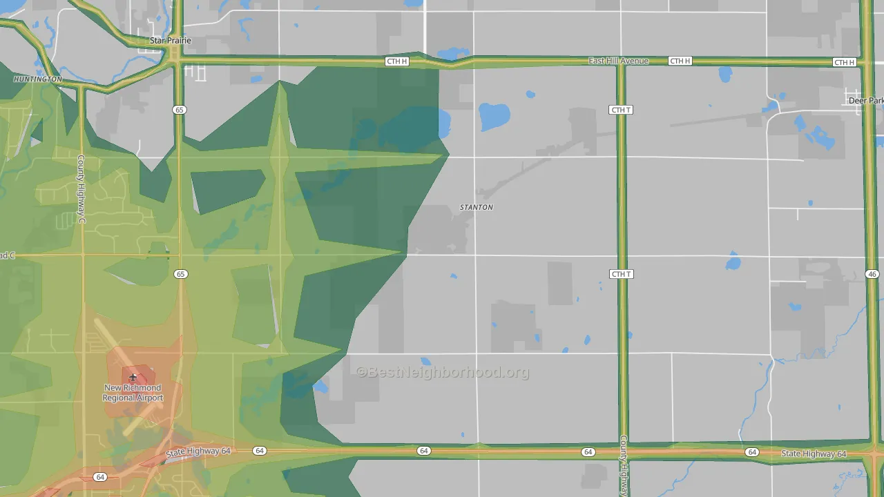 Stanton, WI Map of Noise Levels in Stanton