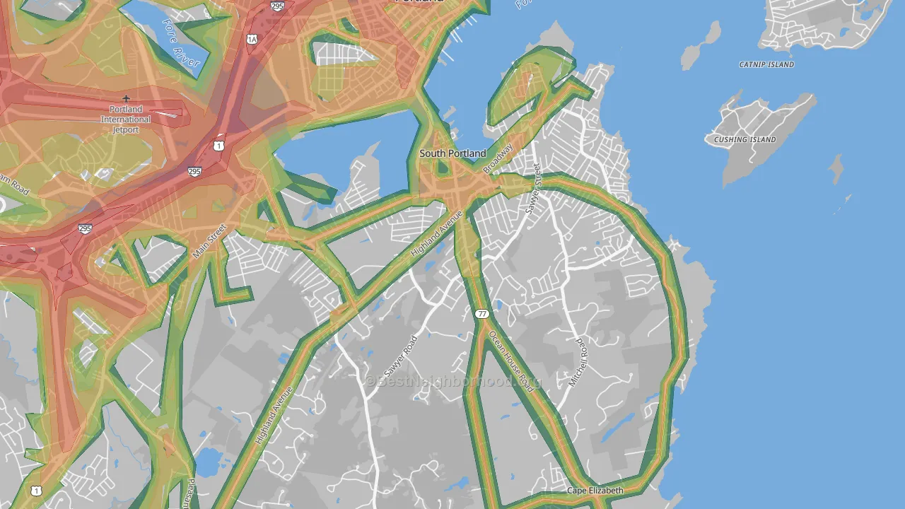 Stanwood Park, South Portland, ME Map of Noise Levels in Stanwood Park