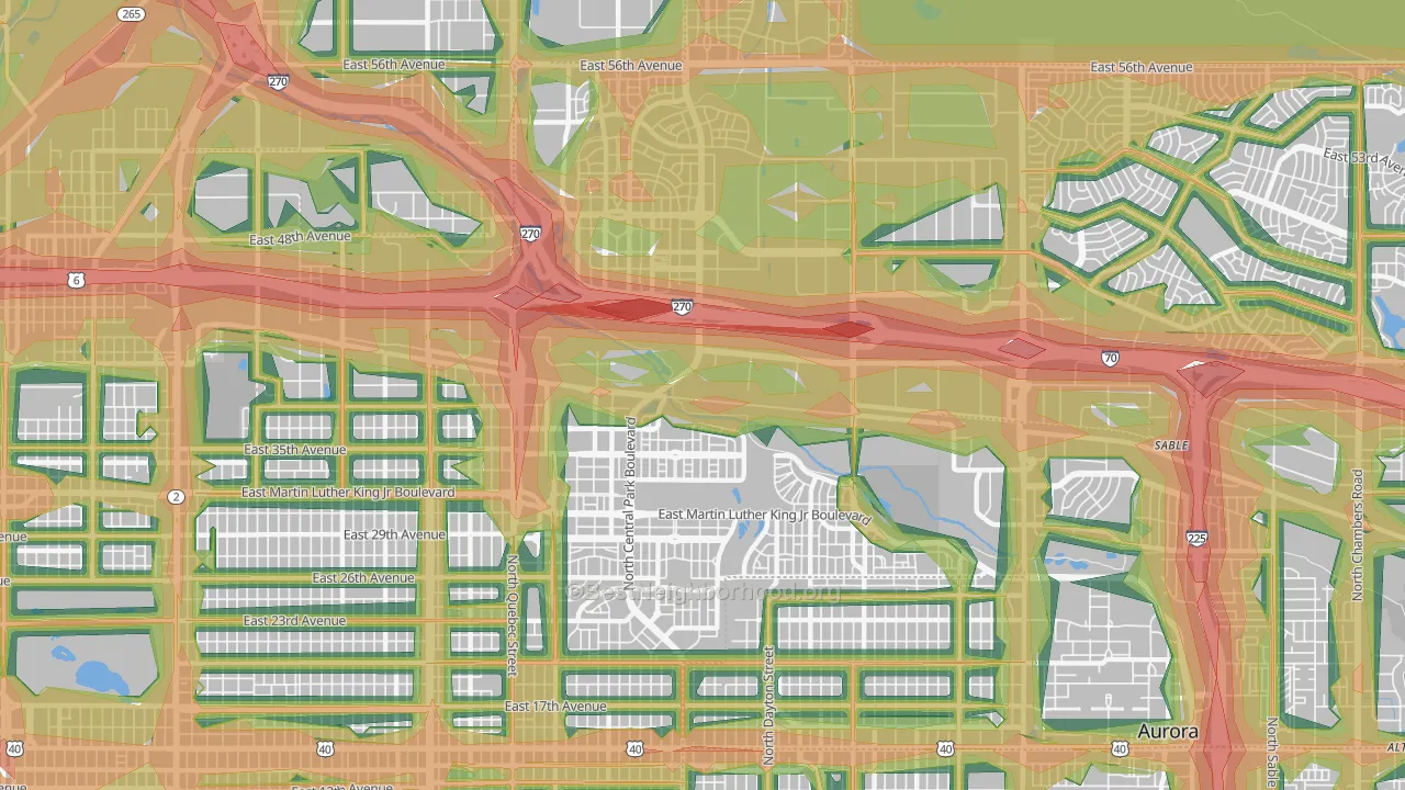 Stapleton, Denver, CO Map of Noise Levels in Stapleton
