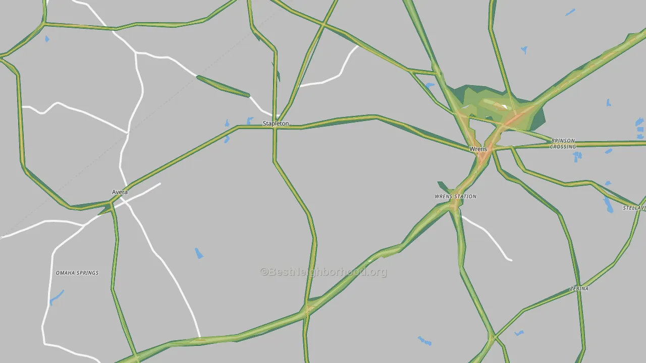 Stapleton, GA Map of Noise Levels in Stapleton