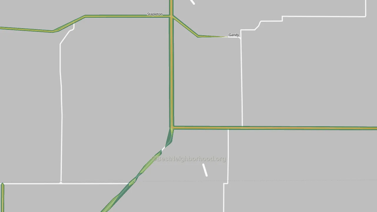 Stapleton, NE Map of Noise Levels in Stapleton