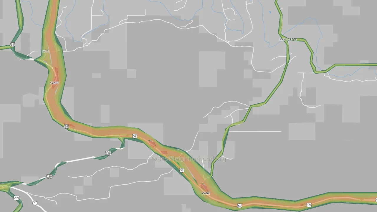 Stapp, OK Map of Noise Levels in Stapp