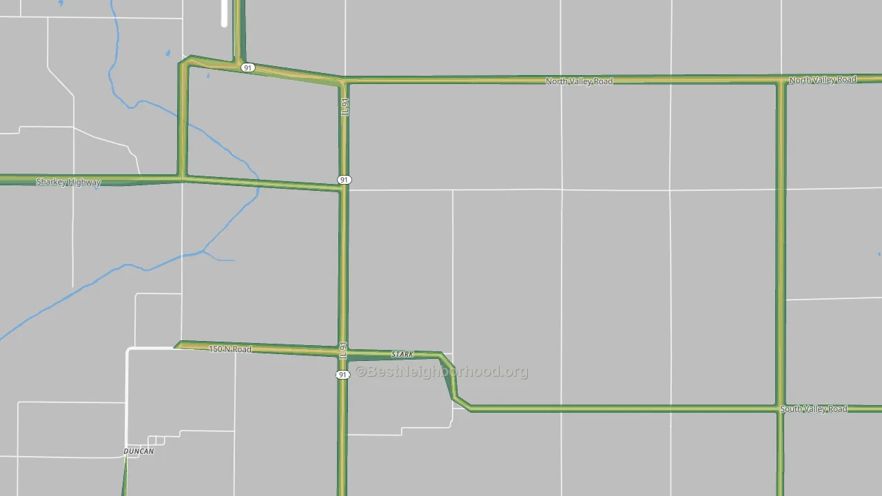 Stark, IL Map of Noise Levels in Stark