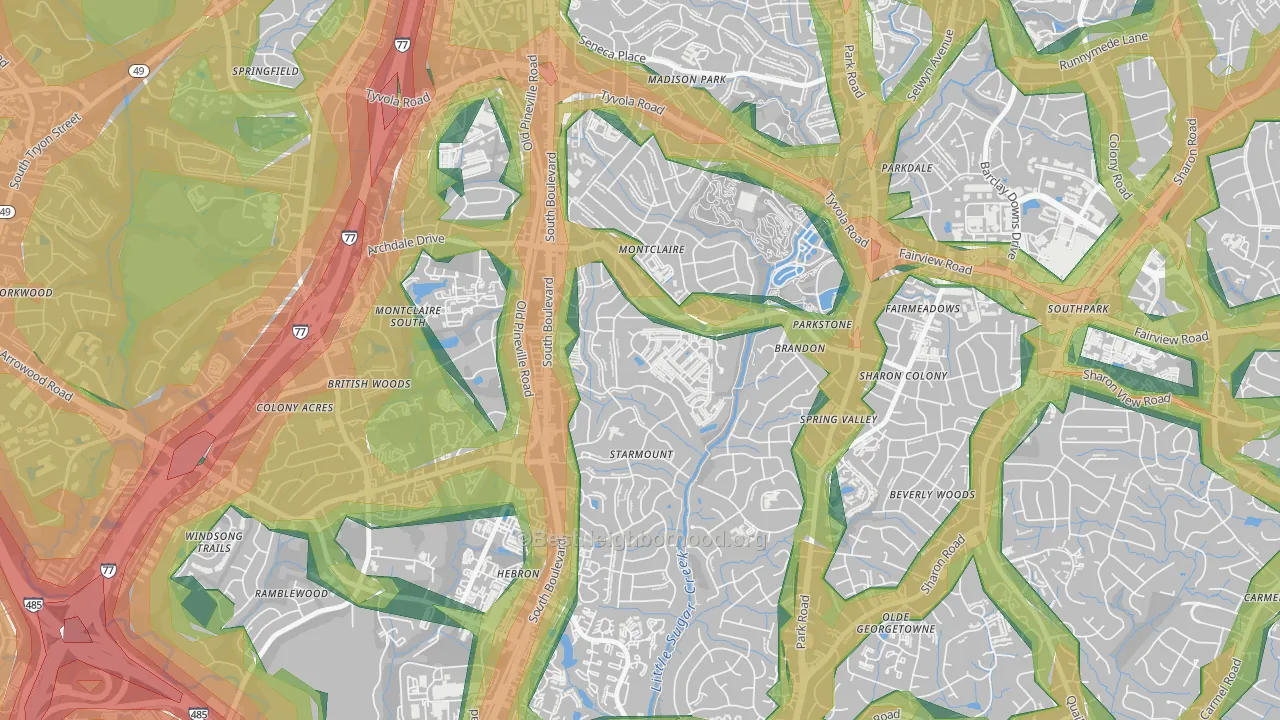 Starmount, Charlotte, NC Map of Noise Levels in Starmount