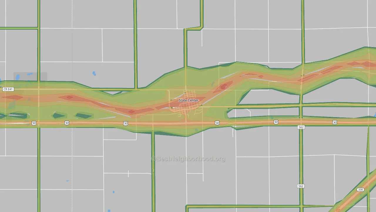 State Center, IA Map of Noise Levels in State Center