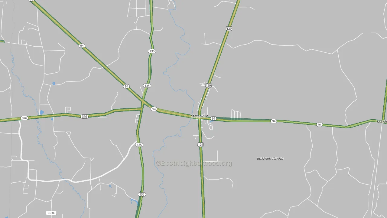 Statenville, GA Map of Noise Levels in Statenville