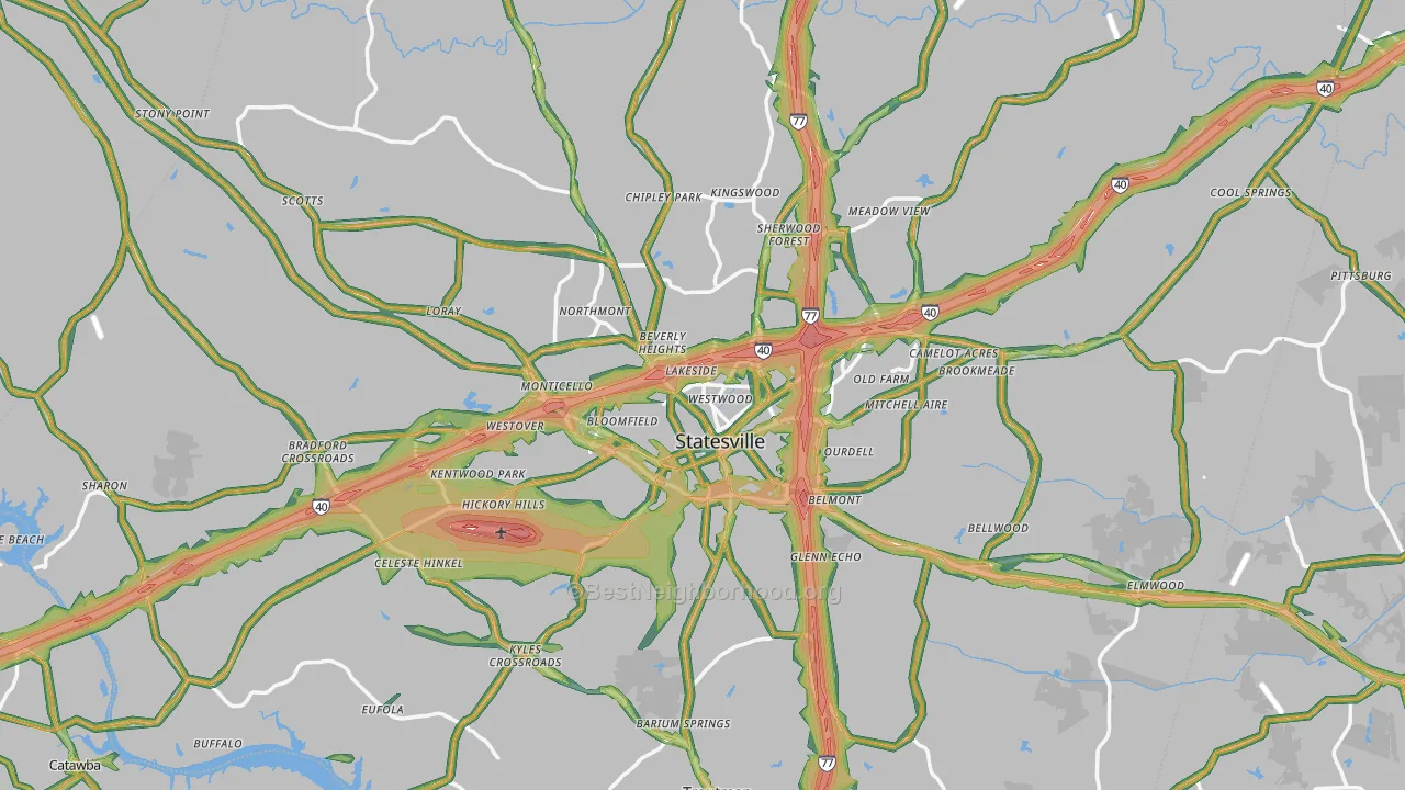 Statesville, NC Map of Noise Levels in Statesville