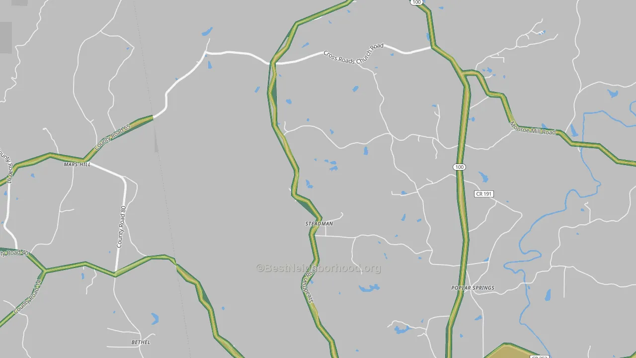 Steadman, GA Map of Noise Levels in Steadman