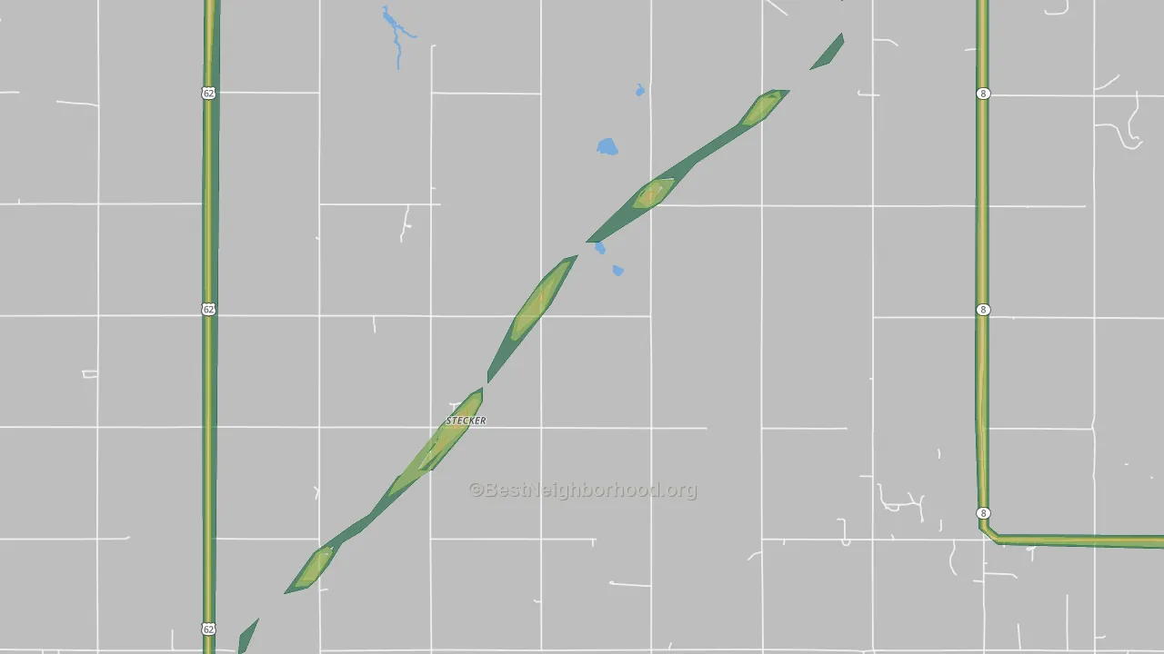 Stecker, OK Map of Noise Levels in Stecker