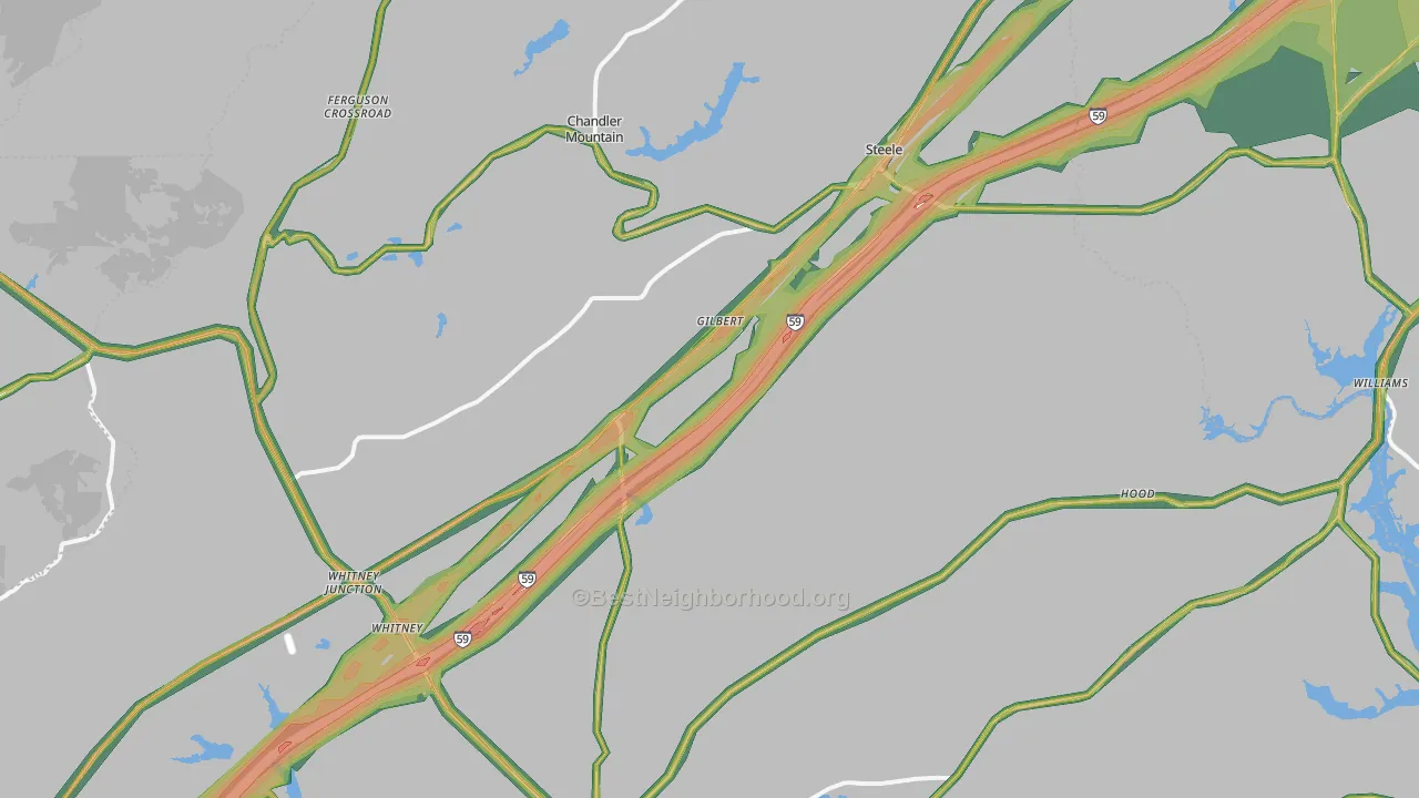 Steele, AL Map of Noise Levels in Steele