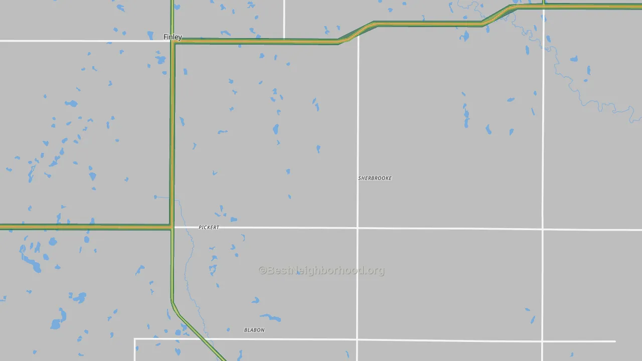 Steele County, ND Map of Noise Levels in Steele County