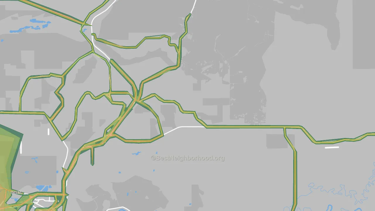 Steele Creek, AK Map of Noise Levels in Steele Creek